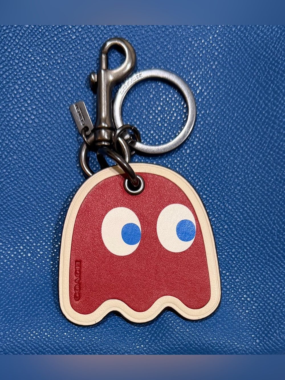 Coach Rare Pac-Man Red Ghost Keychain Bag Fob